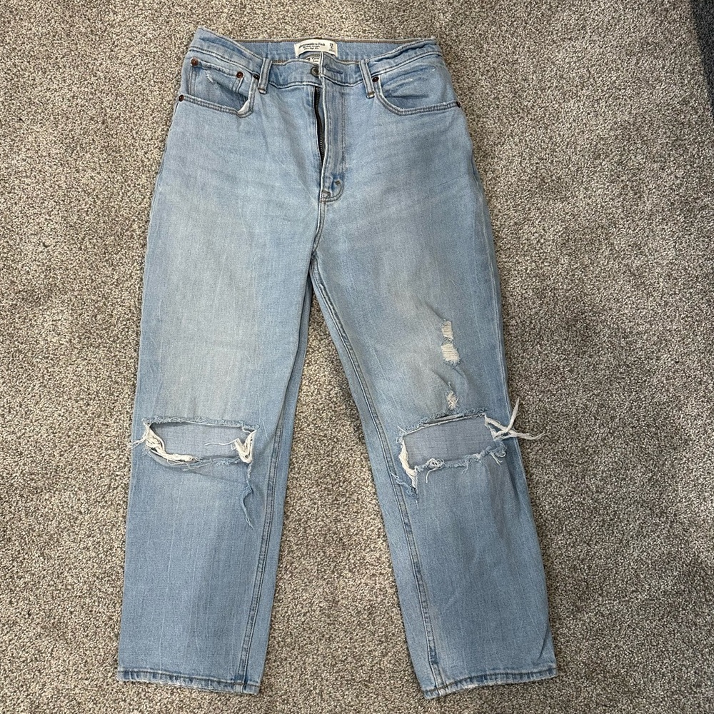 Abercrombie & Fitch Light Blue Cropped Jeans